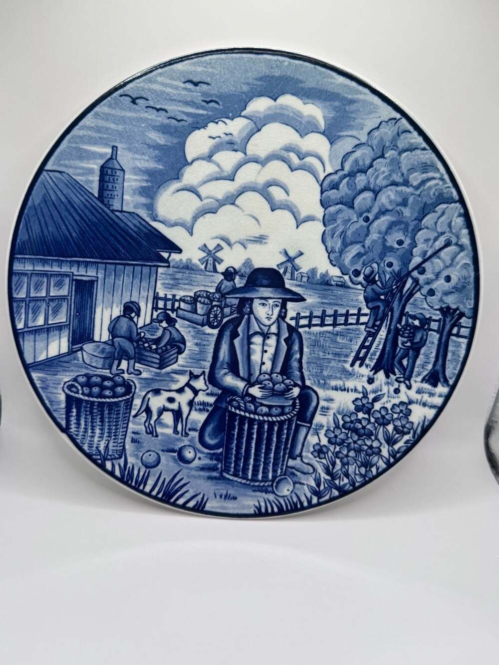 Pair of Vintage Royal Japan Delfts Blauw Handwerk 7.5" Plates - Autumn and Summe